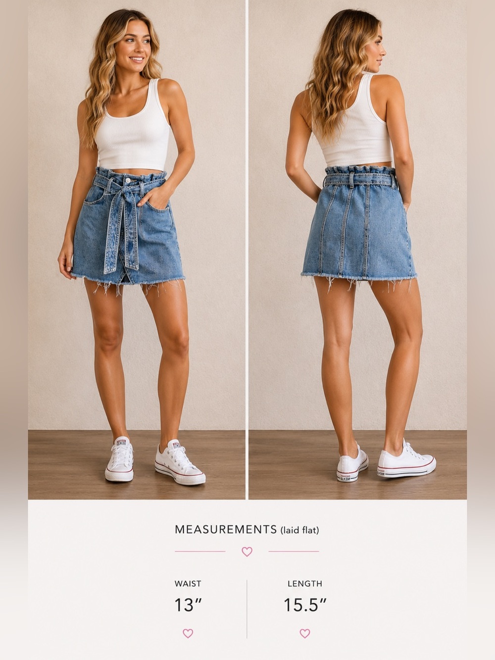 We The Free by Free People Paperbag Denim Mini Skirt | Size 24